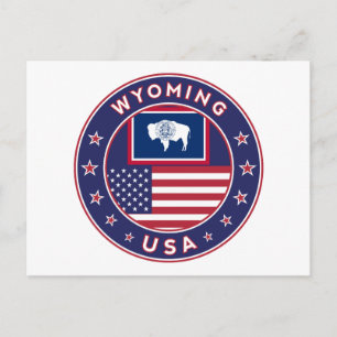 Carte Postale 'Wyoming sticker, étui téléphonique, sac fourre-to