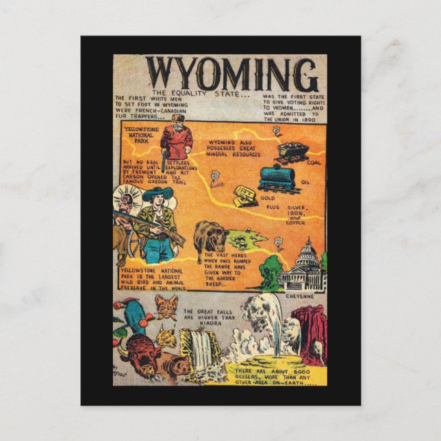 Carte Postale Wyoming the Equality State (Devant)