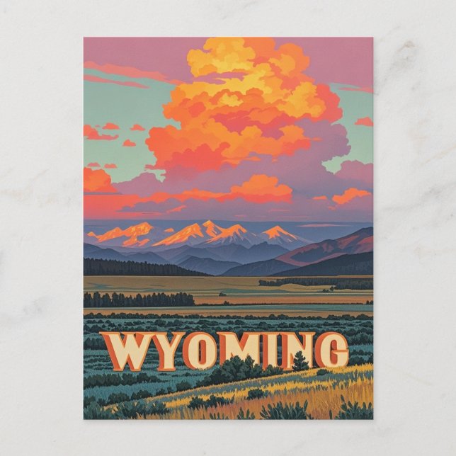 Carte Postale Wyoming vintage (Devant)