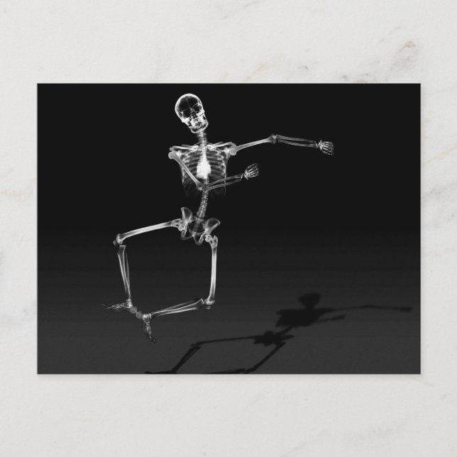 CARTE POSTALE X-RAY SKELETON JOY LEAP B&W (Devant)