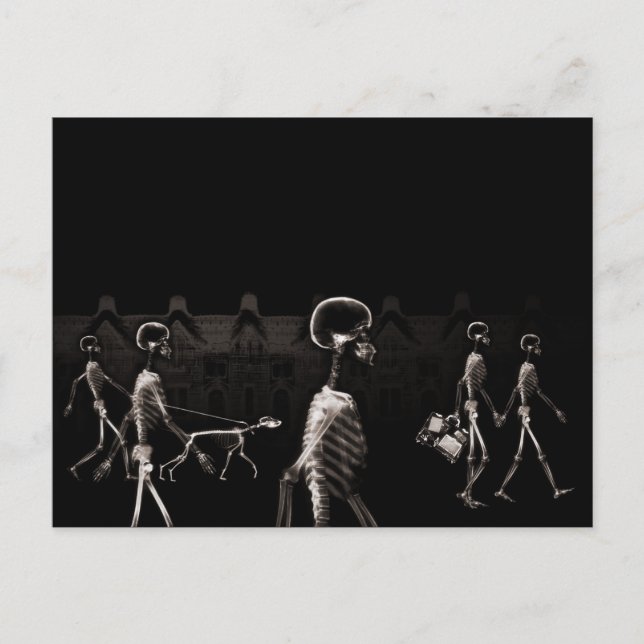 Carte Postale X-Ray Skeletons Midnight Stroll Black Sepia (Devant)