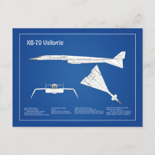Carte Postale XB-70 Valkyrie - Plan de plan d'avion ABD