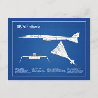 Carte Postale XB-70 Valkyrie - Plan de plan d'avion ABD