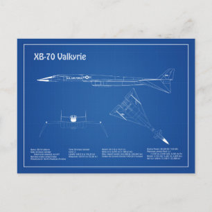 Carte Postale XB-70 Valkyrie - Plan directeur de l'avion AD