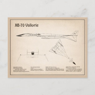 Carte Postale XB-70 Valkyrie - Plans de conception d'avion SD