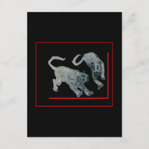 Carte Postale Xian China 2002 Ghost Tigers Red Boarder jGibney