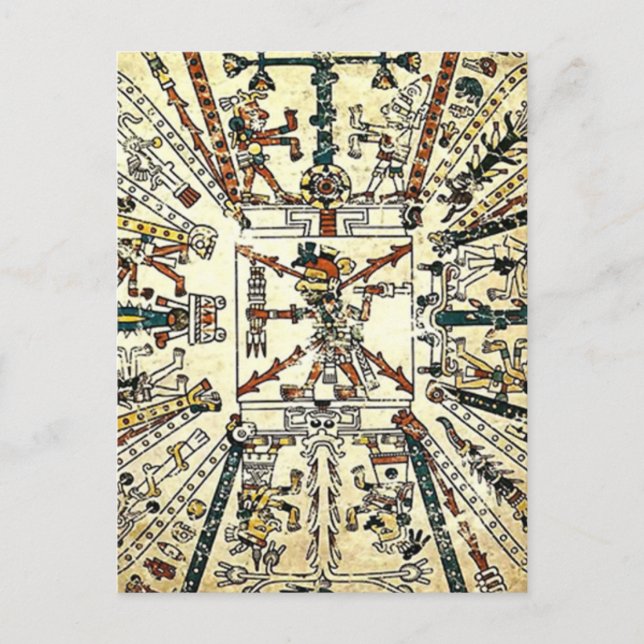 Carte Postale Xiuhtecuhtli Aztec Dieu de la mort (Devant)