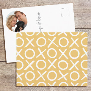 Carte Postale XOXO Câlins & Baisers Photo Typographie Jaune Mode
