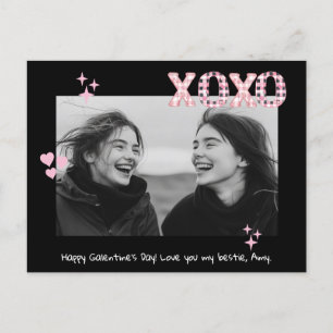 Carte Postale XOXO Galentine's Day moderne Photo & Texte personn