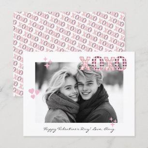 Carte Postale XOXO moderne Saint Valentin Photo et texte personn