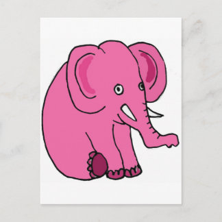 Carte Postale XX- Amusant éléphant rose