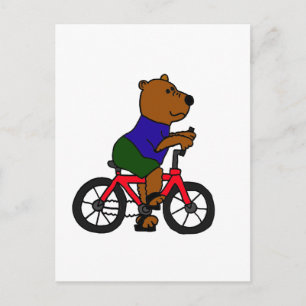 Carte Postale XX- Caricature à bicyclette pour ours