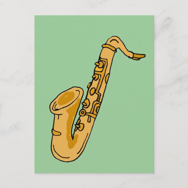 Carte Postale XX- Caricature Cool pour saxophone (Devant)