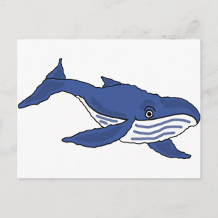 Carte Postale XX- Carton de baleine bleue