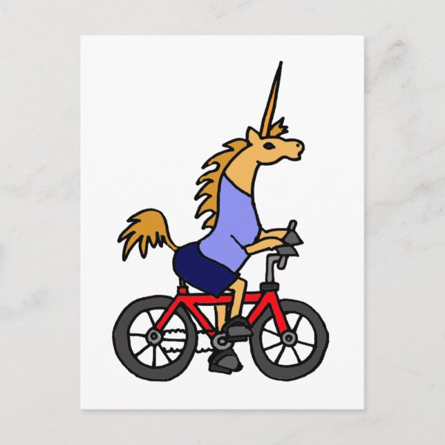 Carte Postale XX- Carton de vélo à cheval Unicorne (Devant)