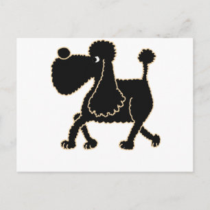Carte Postale XX- Conception mignon de caniche noir