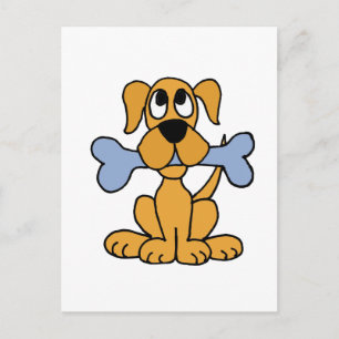 Carte Postale XX- Drôle Chien chiot avec un design d'os