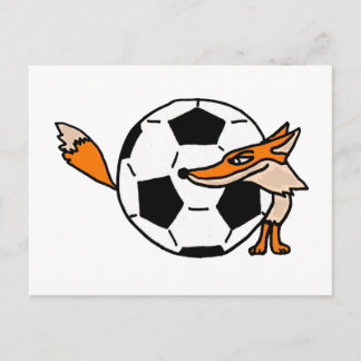 Carte Postale XX- Fox derrière une balle de football art