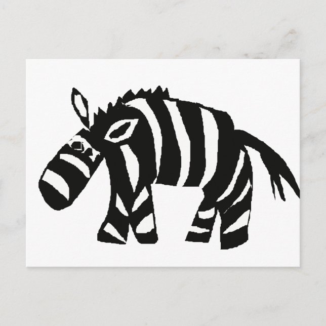 Carte Postale XX- Funky Primitive Art Zebra (Devant)