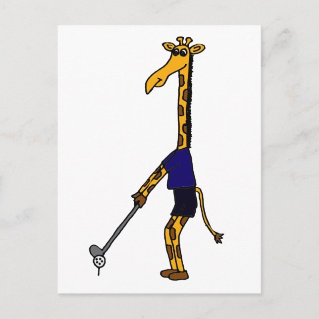 Carte Postale XX- Giraffe Jouer Conception Golf (Devant)