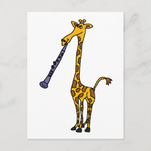 Carte Postale XX- Giraffe Playing the Clarinet