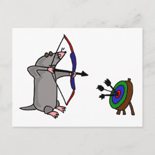 Carte Postale XX- Mole aveugle en compétition de tir à l'arc