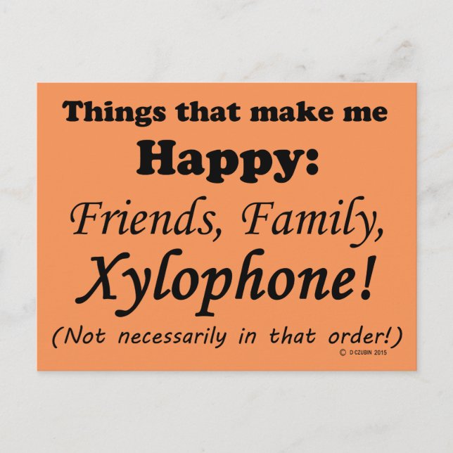 Carte Postale Xylophone Me Rend Heureux (Devant)