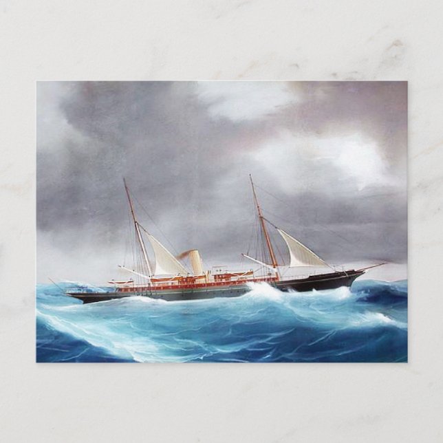 Carte Postale Yacht à vapeur Margarita années 1900 (Devant)