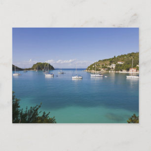 Carte Postale Yachts à l'ancre, Lakka, Paxos, Grèce