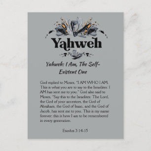 Carte Postale Yahweh   Noms de Dieu Écriture Dévotionnelle