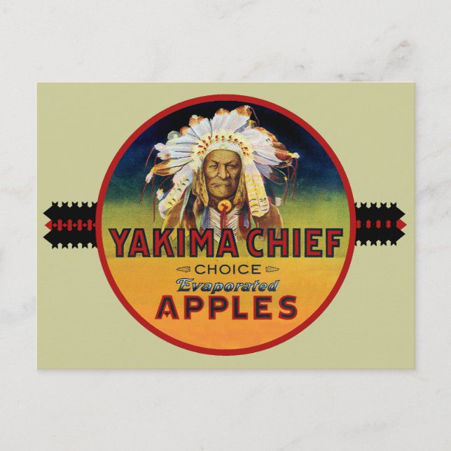 Carte Postale Yakima Chef Étiquette Apple Crate (Devant)