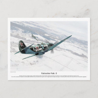 Carte Postale Yakovlev Yak-3