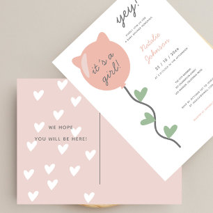 Carte Postale Yay C'est un Baby shower de balloon pour filles Bo