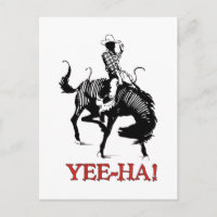 Yee-Ha ! Un cowboy de rodéo sur l'étalon de cheval