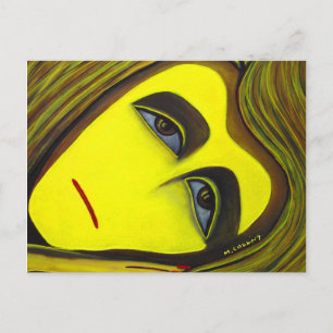 Carte Postale Yellow Abstract Art Card From Original Painting