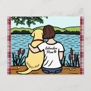 Carte Postale Yellow Labrador et maman 2