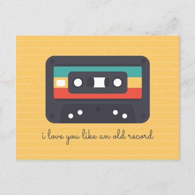 Carte Postale Yellow Lines Cassette Love (Devant)