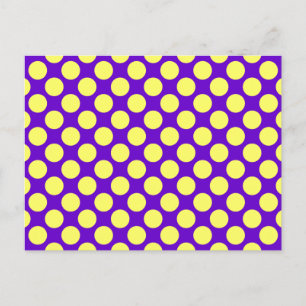 Carte Postale Yellow Polka Dots With Purple Background