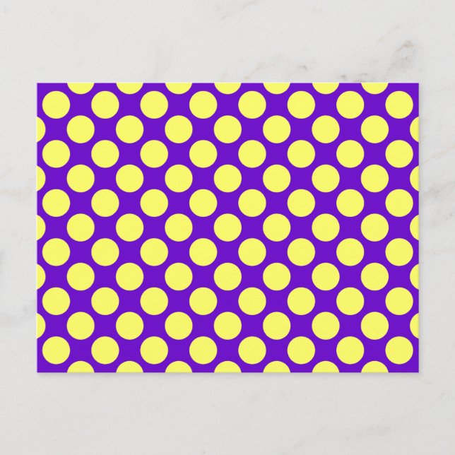 Carte Postale Yellow Polka Dots With Purple Background (Devant)