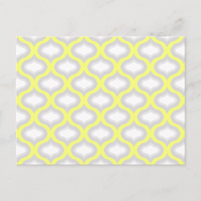 Carte Postale Yellow & Shades of Grey Geometric Pattern Postcard (Devant)