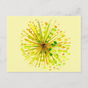 Carte Postale Yellow wildflower dandelion watercolor flower