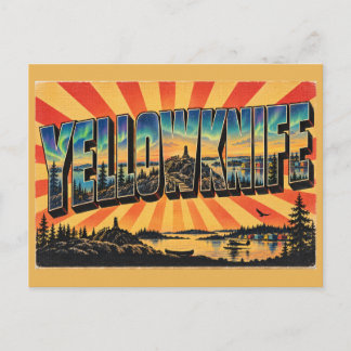Carte Postale Yellowknife TN Lac Aurore Boréale Art