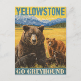 Carte Postale Yellowstone Bears Vintage voyage