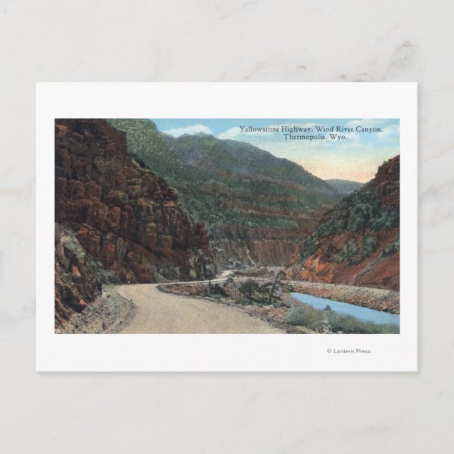 Carte Postale Yellowstone, WY - Yellowstone Highway and Wind 2 (Devant)