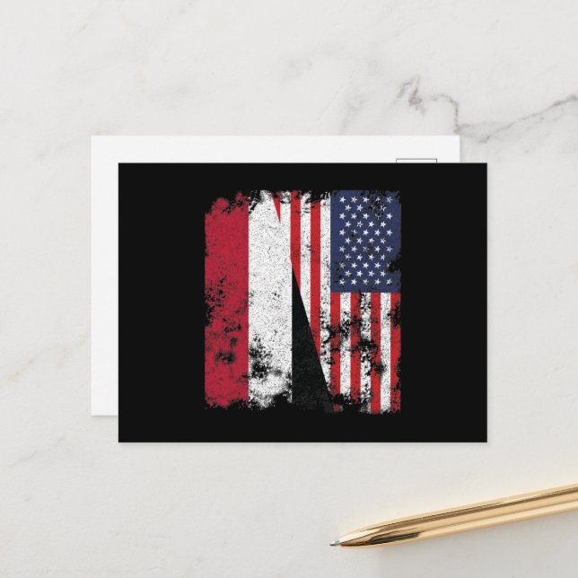 Carte Postale Yemen USA Flag (Devant/Arrière en situation)