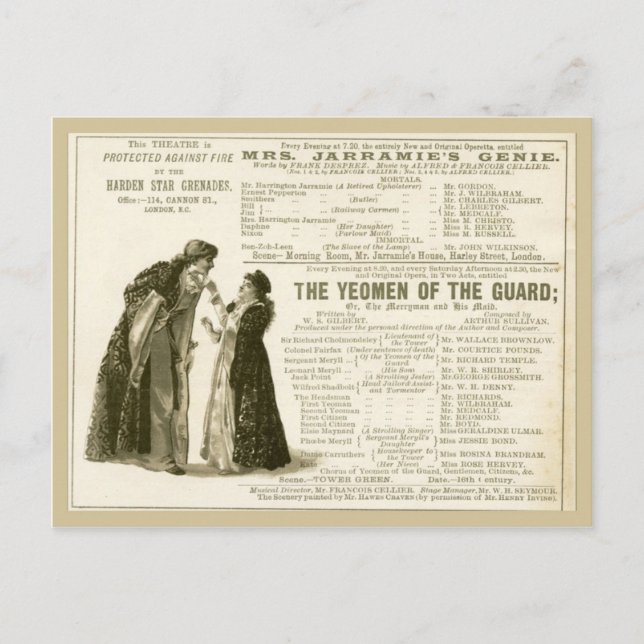Carte Postale Yeomen of the Guard Cast (Devant)