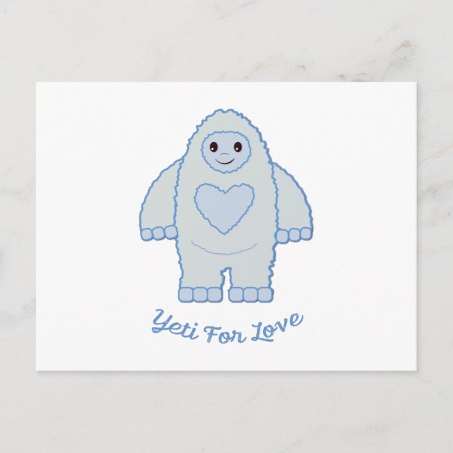 Carte Postale Yeti pour l'amour (Devant)