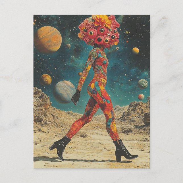 Carte Postale Yeux Alien (Devant)