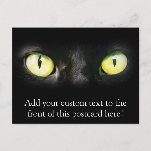 Carte Postale Yeux de chat, tache noire et jaune (Devant)