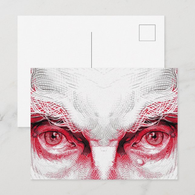 Carte Postale Yeux de l'ancien mal – Alerte rouge (Devant / Derrière)